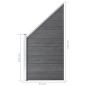 Preview: WPC Zaun-Set 2 Quadrate + 1 Schräge 446x186 cm Grau