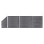 Preview: WPC Zaun-Set 3 Quadrate + 1 Schräge 619x186 cm Grau
