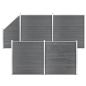 Preview: WPC Zaun-Set 4 Quadrate + 1 Schräge 792x186 cm Grau