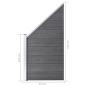 Preview: WPC Zaun-Set 4 Quadrate + 1 Schräge 792x186 cm Grau