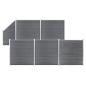 Preview: WPC Zaun-Set 5 Quadrate + 1 Schräge 965x186 cm Grau