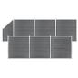 Preview: WPC Zaun-Set 6 Quadrate + 1 Schräge 1138x186 cm Grau