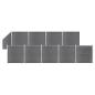 Preview: WPC Zaun-Set 9 Quadrate + 1 Schräge 1657x186 cm Grau