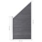 Preview: WPC Zaun-Set 9 Quadrate + 1 Schräge 1657x186 cm Grau