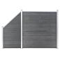 Preview: WPC Zaun-Set 1 Quadrat + 1 Schräge 273x186 cm Grau