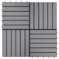 Preview: Terrassenfliesen 30 Stk. Grau 30 x 30 cm Massivholz Akazie