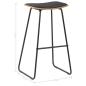 Preview: Barshocker 4 Stk. Schwarz Kunstleder
