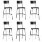 Preview: Barhocker 6 Stk. Schwarz Massives Sperrholz Stahl