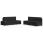 Preview: 4-tlg. Garten-Lounge-Set Poly Rattan Schwarz