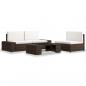 Preview: ARDEBO.de - 4-tlg. Garten-Lounge-Set Poly Rattan Braun