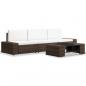 Preview: 4-tlg. Garten-Lounge-Set Poly Rattan Braun