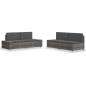 Preview: 4-tlg. Garten-Lounge-Set Poly Rattan Grau