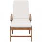 Preview: Sonnenliegen mit Auflagen 2 Stk. Massivholz Teak Creme