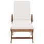 Preview: Sonnenliegen mit Auflagen 2 Stk. Massivholz Teak Creme