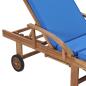 Preview: Sonnenliegen mit Auflagen 2 Stk. Massivholz Teak Blau