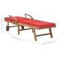 Preview: Sonnenliegen mit Auflagen 2 Stk. Massivholz Teak Rot