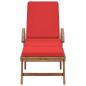 Preview: Sonnenliegen mit Auflagen 2 Stk. Massivholz Teak Rot