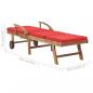 Preview: Sonnenliegen mit Auflagen 2 Stk. Massivholz Teak Rot