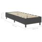 Preview: Boxspringbett Dunkelgrau Stoff 100x200 cm