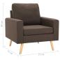 Preview: 2-tlg. Sofagarnitur Stoff Braun