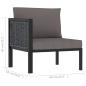 Preview: Sofa-Eckelement mit Rechter Armlehne Poly Rattan Anthrazit