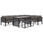 Preview: Sofa-Eckelement mit Rechter Armlehne Poly Rattan Anthrazit