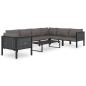 Preview: Sofa-Eckelement mit Rechter Armlehne Poly Rattan Anthrazit