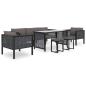 Preview: Sofa-Eckelement mit Rechter Armlehne Poly Rattan Anthrazit