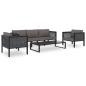 Preview: Sofa-Eckelement mit Rechter Armlehne Poly Rattan Anthrazit