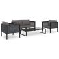 Preview: Sofa-Eckelement mit Rechter Armlehne Poly Rattan Anthrazit