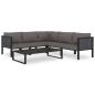 Preview: Sofa-Eckelement mit Rechter Armlehne Poly Rattan Anthrazit