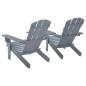 Preview: Adirondack-Gartenstühle mit Tisch Massivholz Tanne Grau
