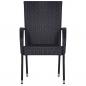 Preview: Stapelbare Gartenstühle 6 Stk. Poly Rattan Schwarz