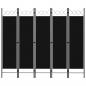 Preview: ARDEBO.de - 5-tlg. Raumteiler Schwarz 200 x 180 cm