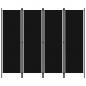 Preview: ARDEBO.de - 4-tlg. Raumteiler Schwarz 200x180 cm  