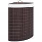 Preview: ARDEBO.de - Eck-Wäschekorb Bambus Braun 60 L