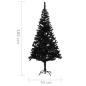 Preview: Künstlicher Weihnachtsbaum mit Ständer Schwarz 180 cm PVC