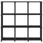 Preview: Würfelregal mit 9 Fächern Schwarz 103x30x107,5 cm Stoff