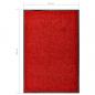 Preview: Fußmatte Waschbar Rot 60x90 cm 