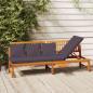 Preview: ARDEBO.de - Tagesbett mit Grauen Kissen 200x60x75 cm Massivholz Akazie