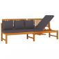 Preview: Tagesbett mit Grauen Kissen 200x60x75 cm Massivholz Akazie