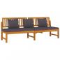 Preview: Tagesbett mit Grauen Kissen 200x60x75 cm Massivholz Akazie