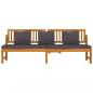 Preview: Tagesbett mit Grauen Kissen 200x60x75 cm Massivholz Akazie