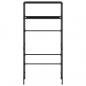 Preview: Waschmaschinenregal 2 Ablagen Schwarz 69x28x143 cm Eisen