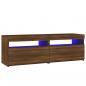 Preview: TV-Schrank mit LED-Leuchten Braun Eichen-Optik 120x35x40 cm