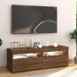 Preview: TV-Schrank mit LED-Leuchten Braun Eichen-Optik 120x35x40 cm