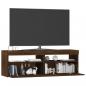 Preview: TV-Schrank mit LED-Leuchten Braun Eichen-Optik 120x35x40 cm