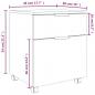 Preview: Mobiler Aktenschrank mit Rollen Räuchereiche 45x38x54 cm