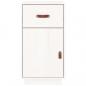 Preview: Schreibtisch-Schrank Weiß 40x50x75 cm Massivholz Kiefer