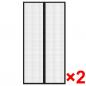 Preview: Fliegengitter-Türvorhang 2 Stk. Magnet Schwarz 210x100 cm